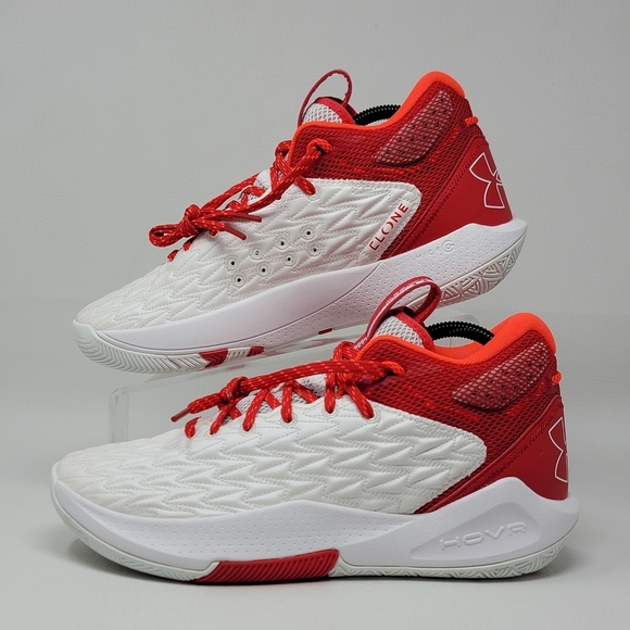 Under Armour HOVR Basketball Shoes Men\'s Size 9 3024979-100 Red/White New main image 2